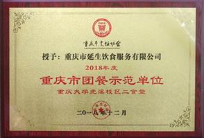 2018 年度重庆市团餐树模单位